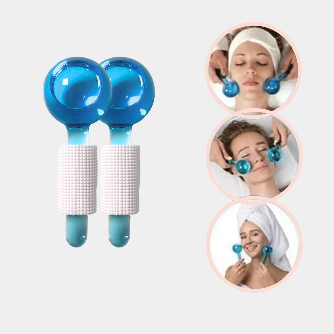 Globes de Massage Thermiques pour le Visage – Harmonie du Chaud et du Froid, rouleau de massage rond boule froid pour le visage