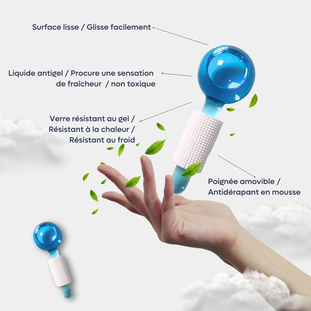 Globes de Massage Thermiques pour le Visage – Harmonie du Chaud et du Froid, rouleau de massage rond boule froid pour le visage