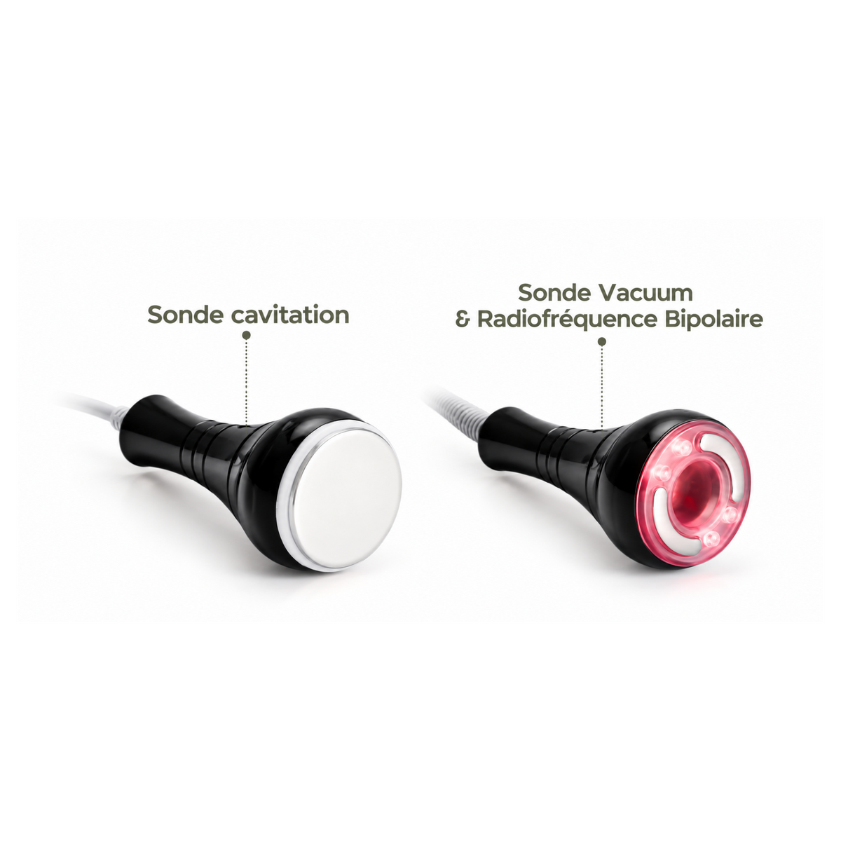 Sonde cavitation et vacuum avec radiofréquence bipolaire de l'appareil Super Nightn'go, conçu pour les soins esthétiques du visage et du corps