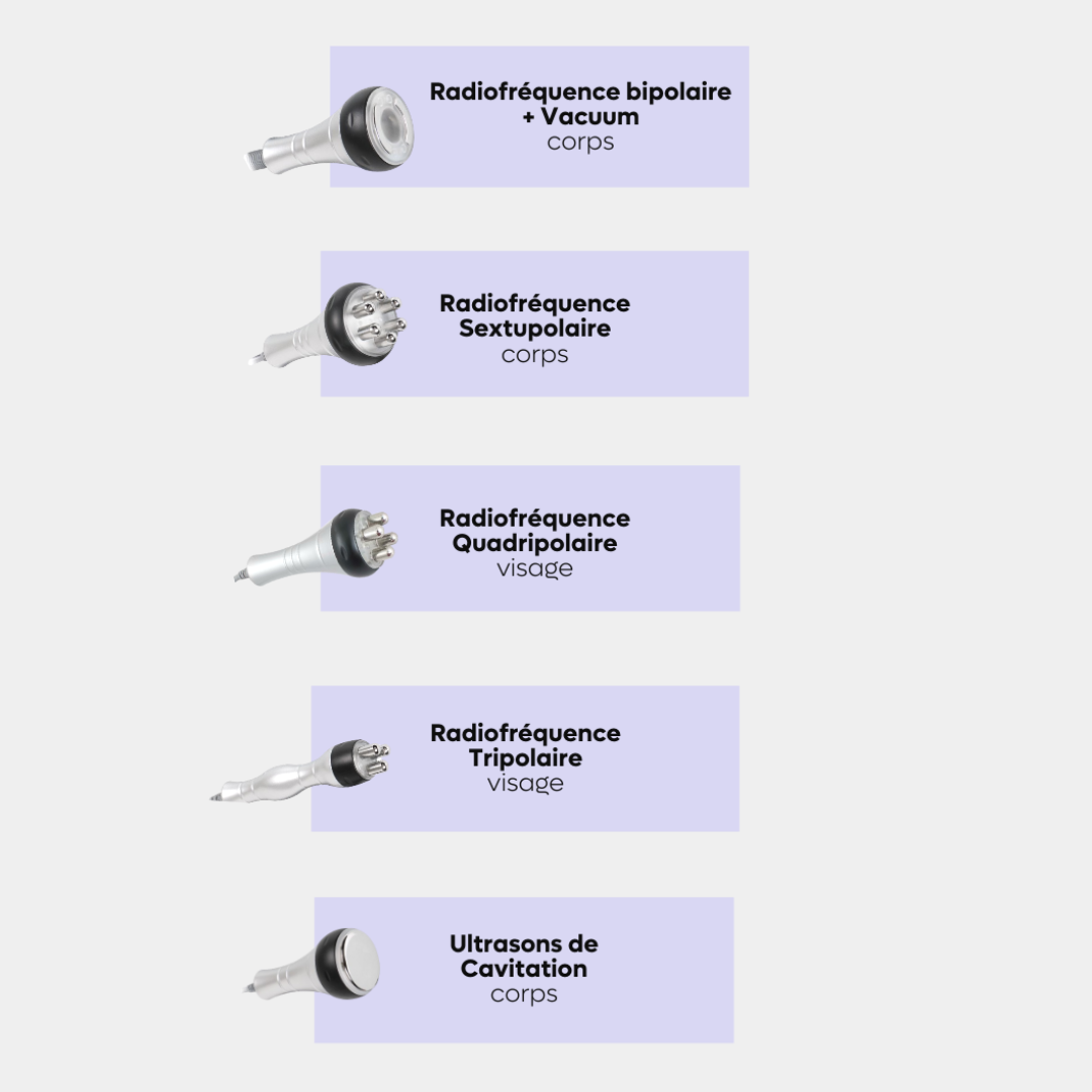 sondes, Lipocavitation, radiofréquence , cavitation, RF , liposuccion, 30 khz,40 khz