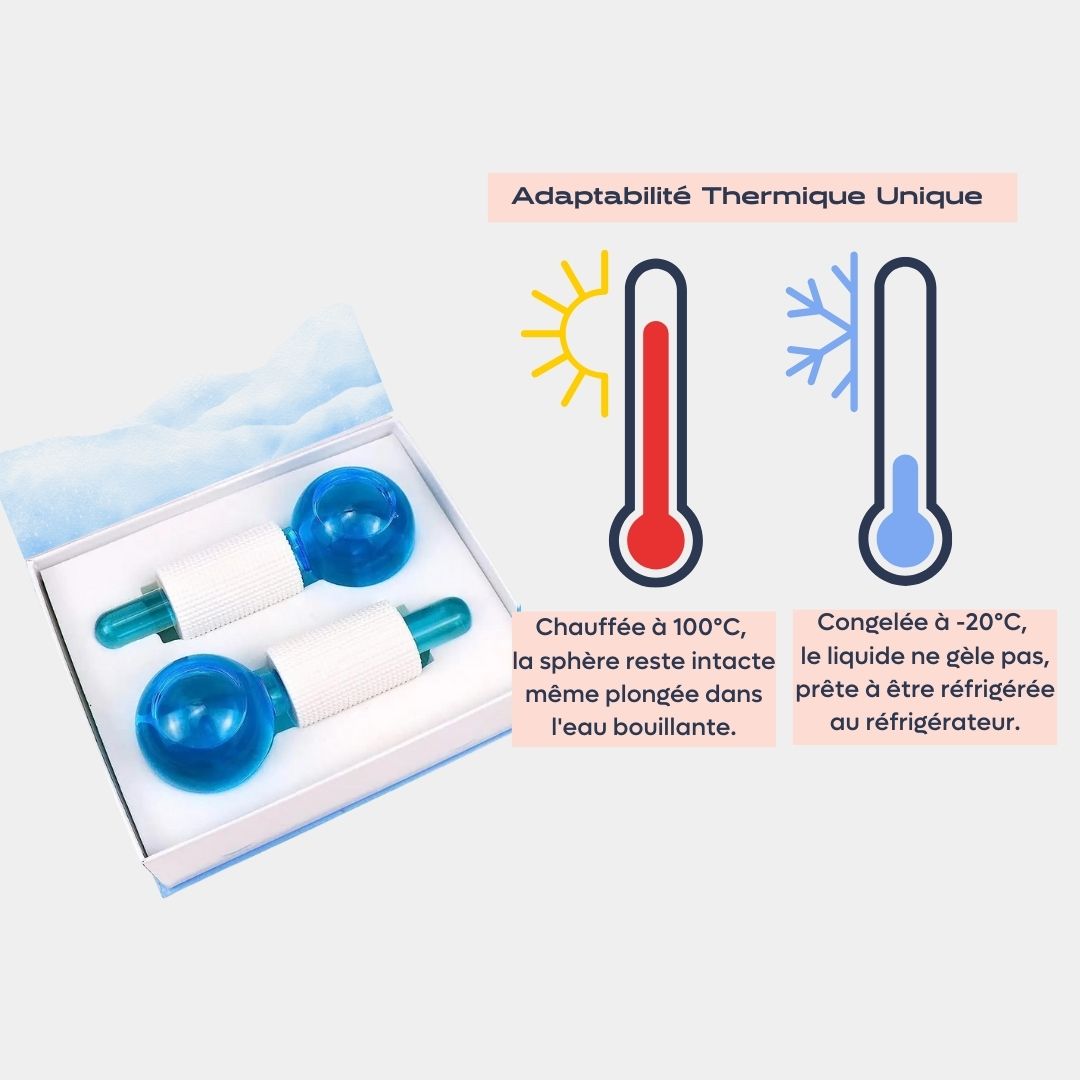 Globes de Massage Thermiques pour le Visage – Harmonie du Chaud et du Froid, rouleau de massage rond boule froid pour le visage