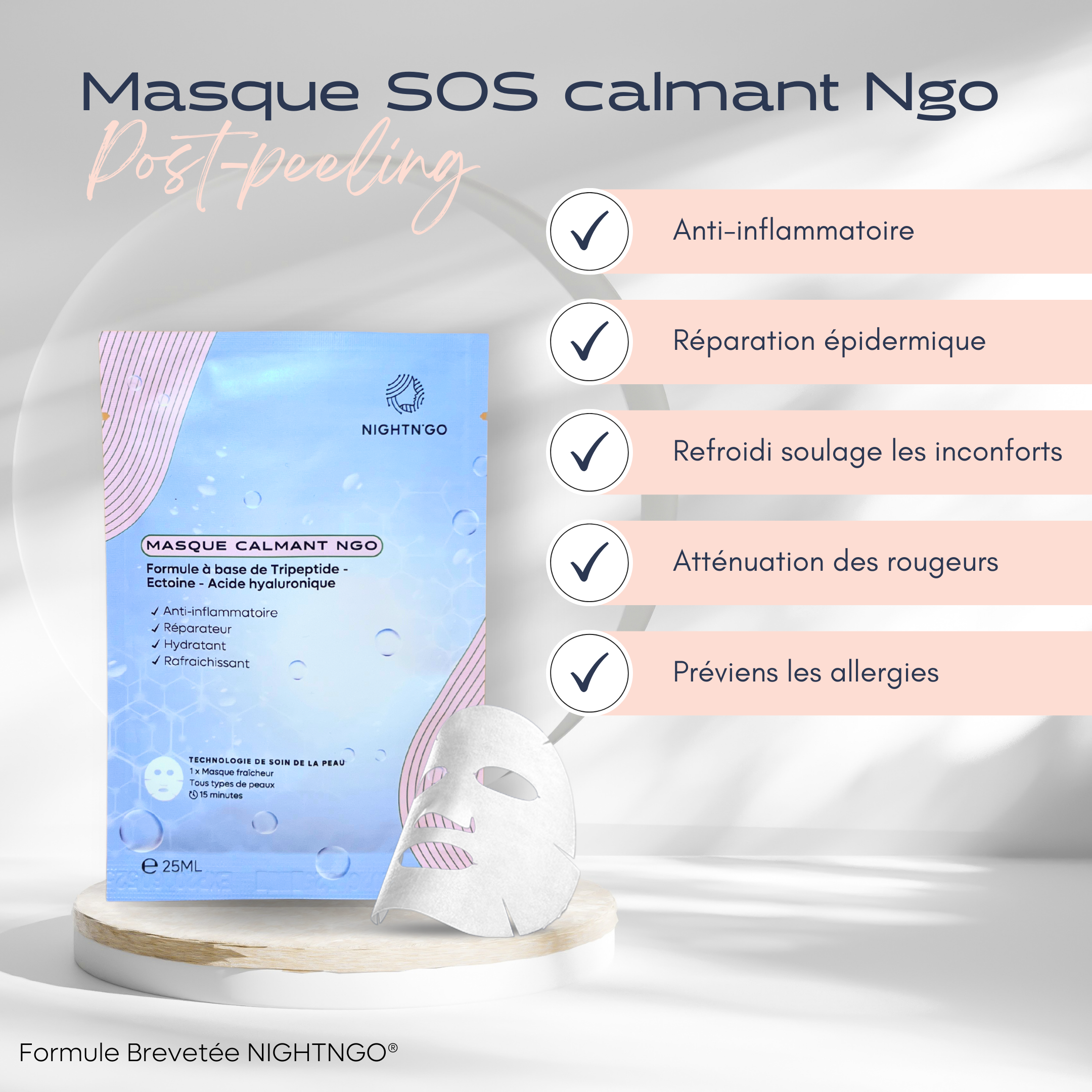 Masque réparateur, masque apaisant, masque hydratant, Ice masque ngo, peeling au algue, peeling naturel, peeling zena, peeling nightngo, masque cicatrisant, gel creme hydratante répératrice