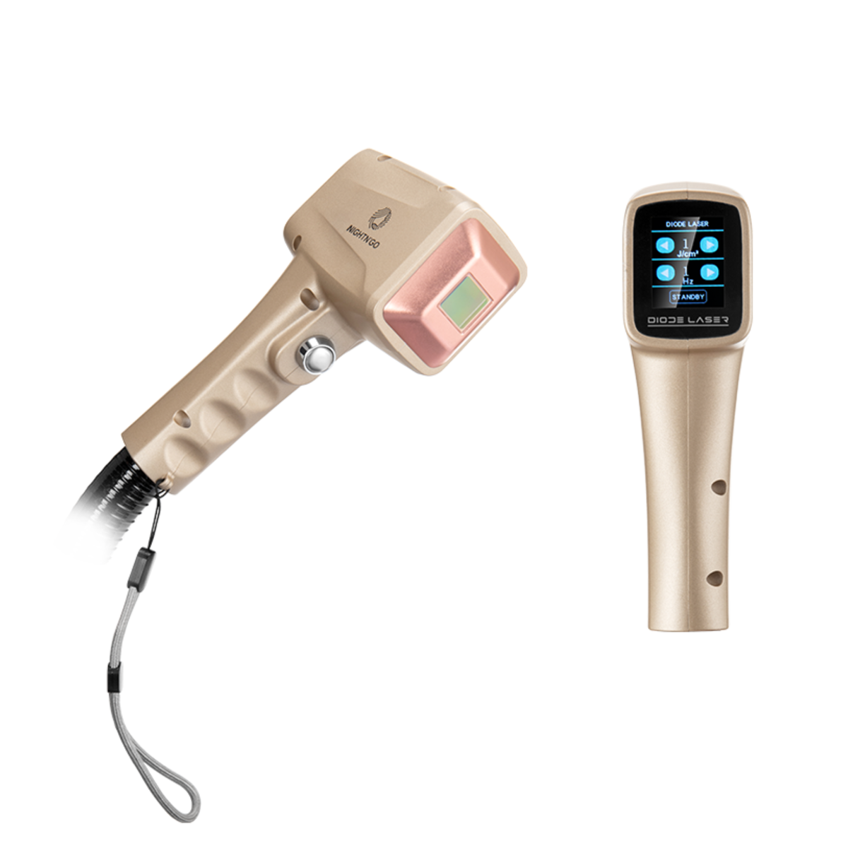 Machine épilation laser diode. Sonde laser avec réglages directs et affichage intégré, technologie quadri-onde 755 nm, 808 nm, 940 nm et 1064 nm.